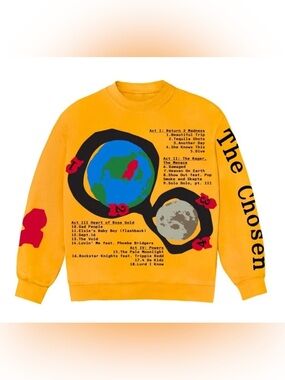 Kid Cudi The Chosen Yellow Crewneck Sweater - Men's Graphic Planet Print